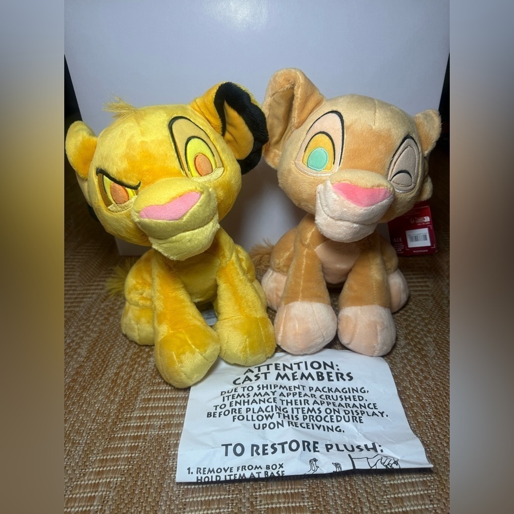 Disney The Lion King Simba & Nala Plush Anniversary Plush Set,Stuffed Animal,NWT
